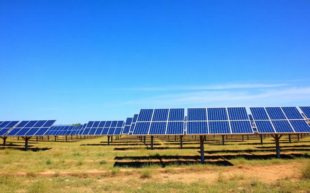 Usina solar em solo instalada em propriedade rural do interior paulista