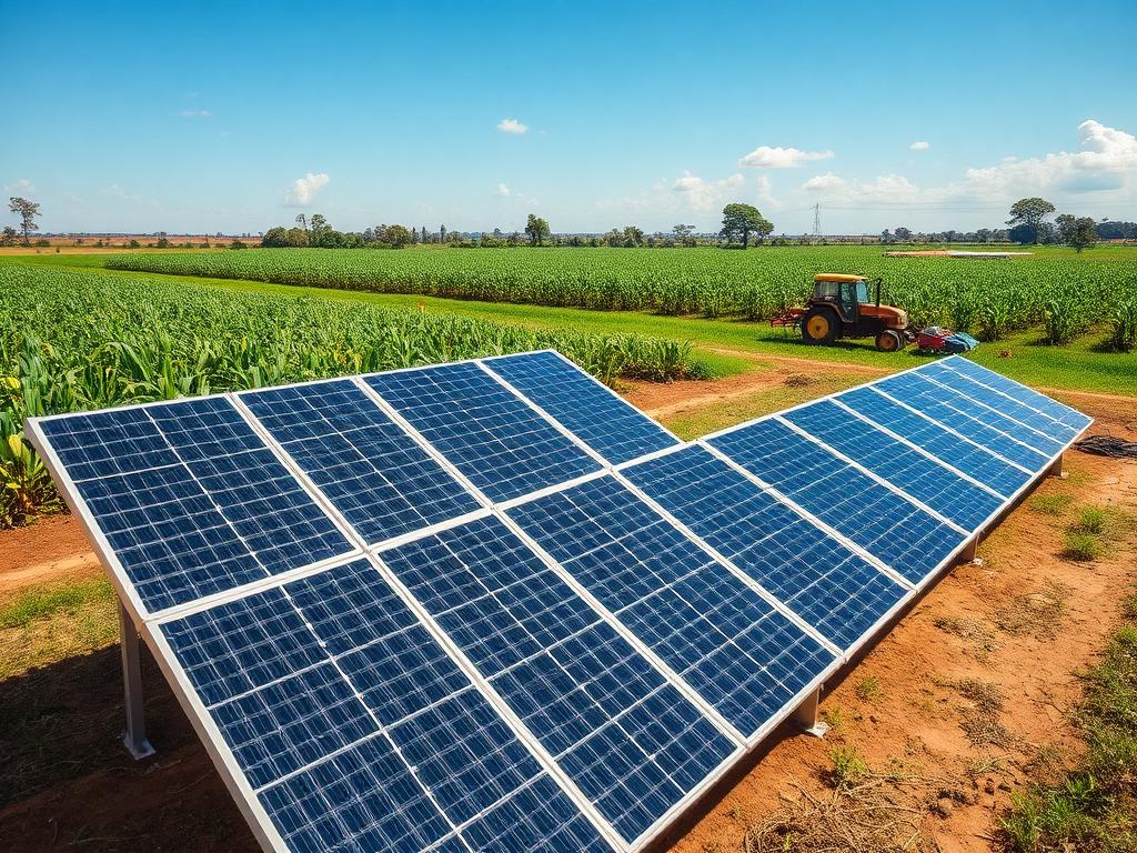 Usina solar em solo instalada em propriedade rural